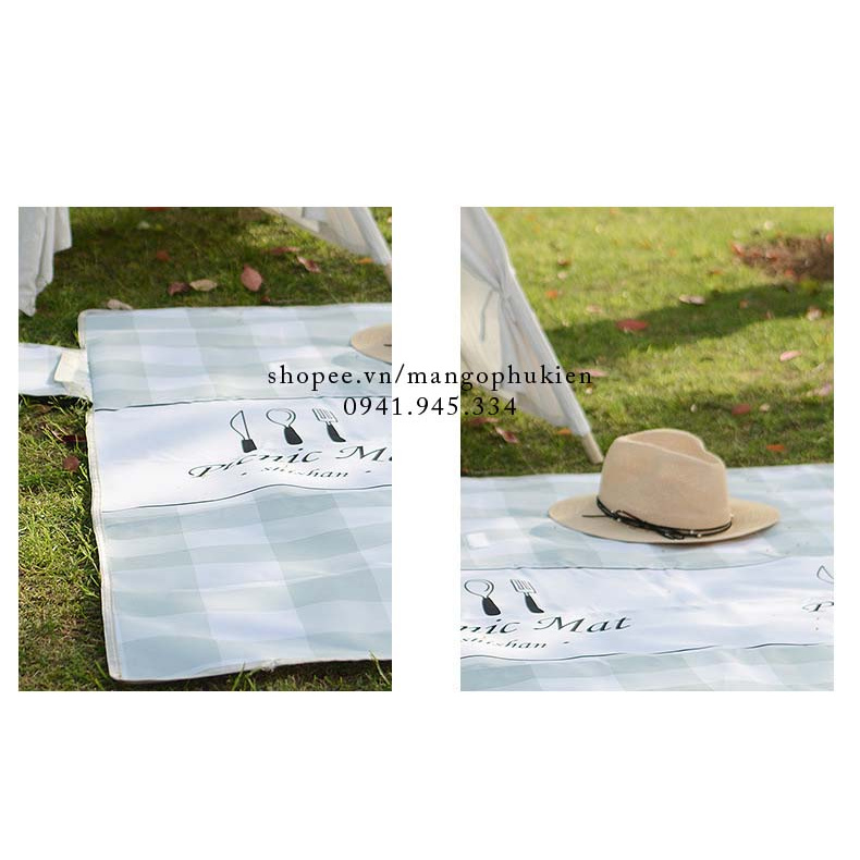 Thảm picnic dã ngoại  ( thảm du lịch 2 lớp có quai xách ) | BigBuy360 - bigbuy360.vn