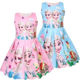 Váy công chúa Anna & elasa 3-8 tuổi không tay cho bé gái 100-140cm