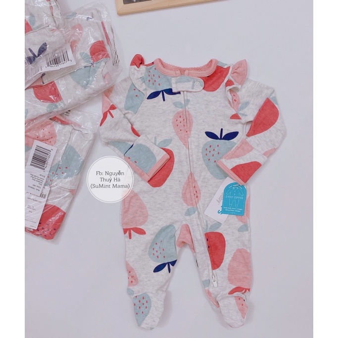 (New born) Body liền tất-sleepsuit cotton geogre mix