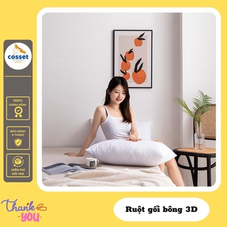 Ruột gối đầu bông gòn Lõi bông kháng khuẩn nhiều kích thước - Ruột gối nằm cao cấp ép hơi 2 size 50x70 và 45x65