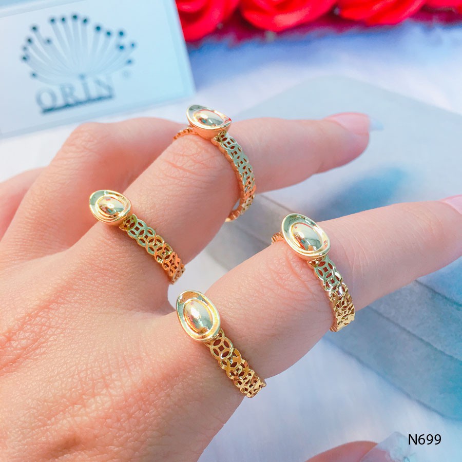 Nhẫn nữ cao cấp, nhẫn kim tiền thỏi thiết kế cao cấp Orin N699