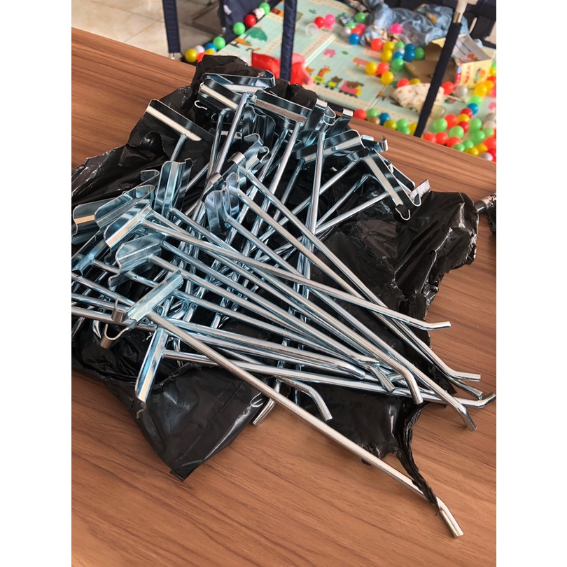 10 cái Móc treo hàng siêu thị mạ kẽm sáng bóng