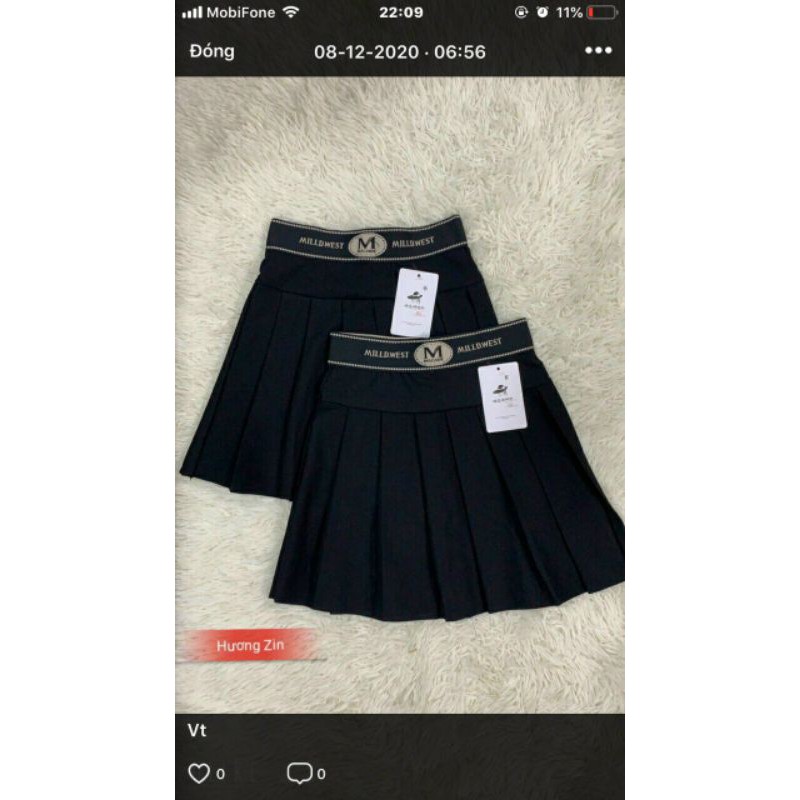 Chân váy xếp ly cạp chun co giãn, chân váy xoè chữ a