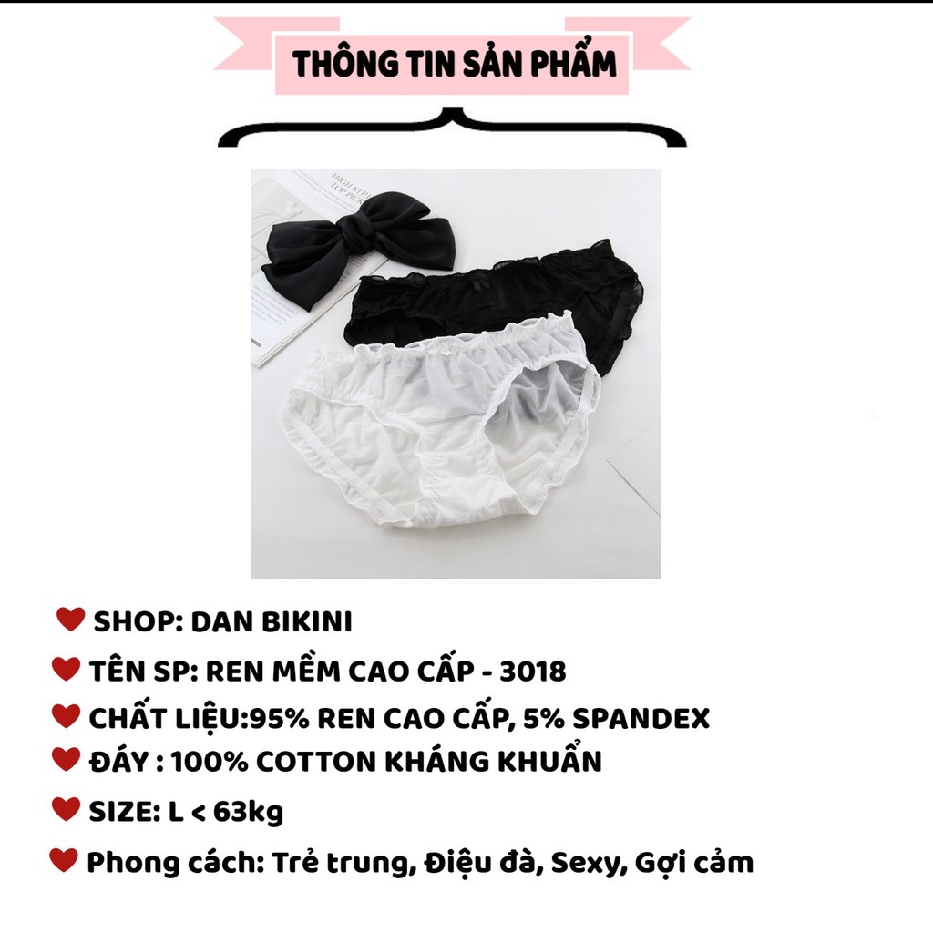 Quần Lót Ren Nữ Sexy cao cấp thoáng mát viền lưới nhún điệu đà mã 3018 | BigBuy360 - bigbuy360.vn