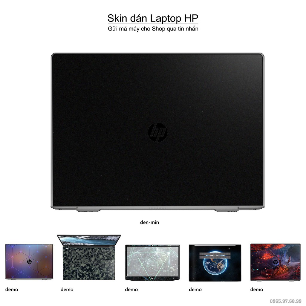 Skin dán Laptop HP in màu đen mịn (inbox mã máy cho Shop)