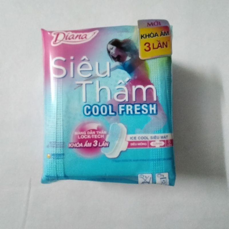 Băng vệ sinh siêu thấm Diana Cool Fresh gói 8 miếng