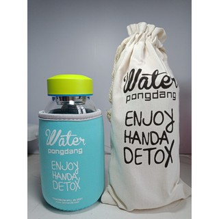 BÌNH THỦY TINH PONGDANG 500ML XANH CÓ LỌC TẶNG TÚI CHỐNG SỐC VÀ TÚI VẢI