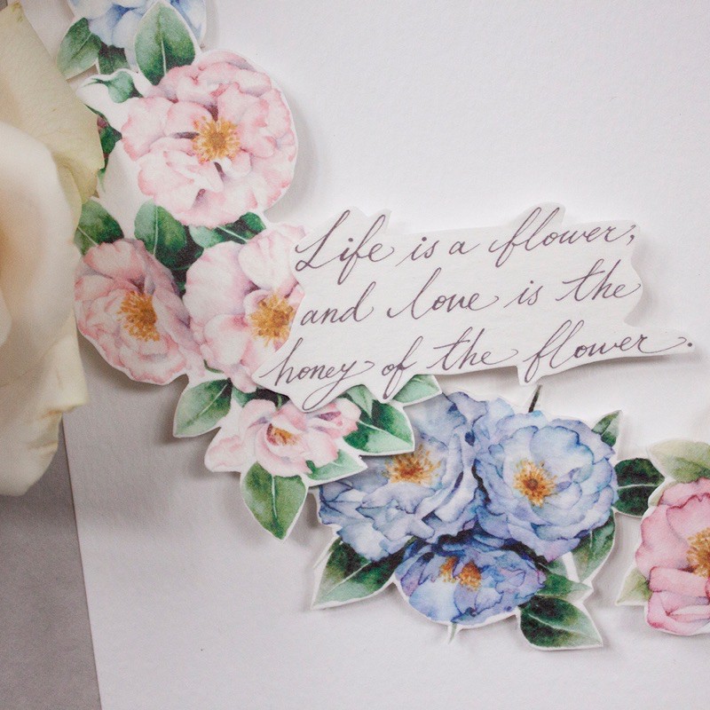 𝓑𝓾𝓵𝓵𝓮𝓽𝓳𝓸𝓾𝓻𝓷𝓪𝓵𝟏𝟏𝟓 ✿ Sticker hoa hãng LoiDesign màu hồng, xanh xinh xắn trang trí sổ bulletjournal