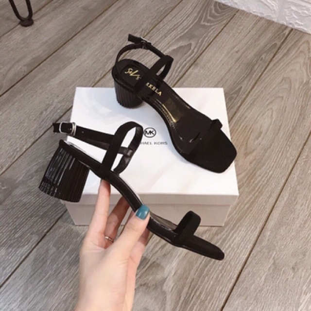 SANDAL CAO GÓT LOVIIECORNER - SANDAL GÓT VUÔNG 5 PHÂN - GIÀY CAO GÓT ĐẾ VUÔNG 5P - SANDAL NỮ 5 PHÂN DÂY MẢNH G190477
