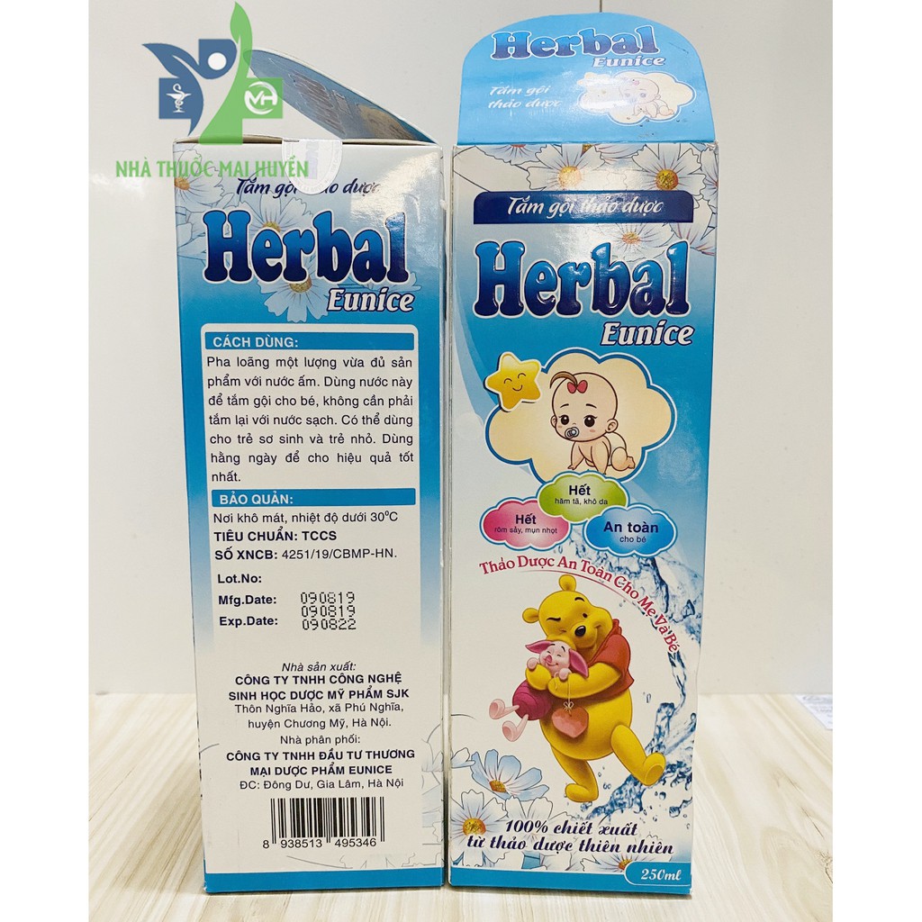 Sữa tắm gội thảo dược Herbal triị rôm sảy, hăm tã, mụn nhọt - dùng được cả trẻ sơ sinh