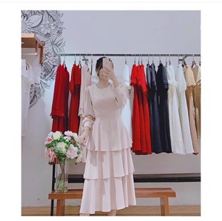 ĐẦM MAXI TẦNG TAY DÀI