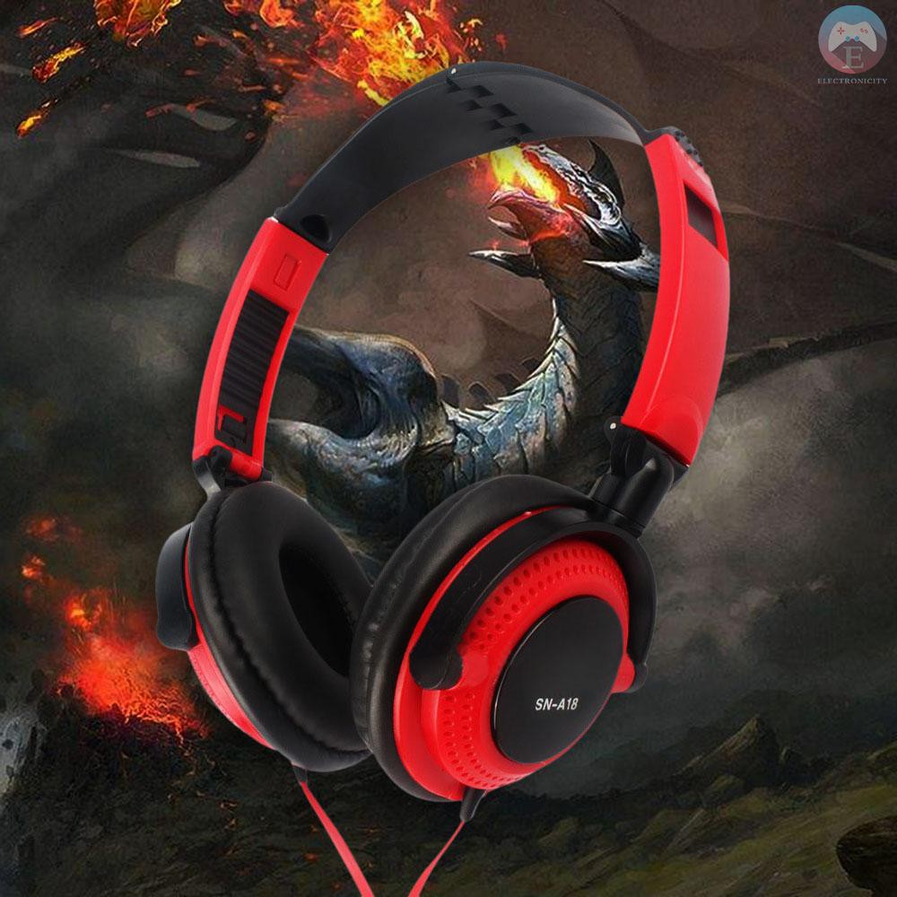 Ê 3.5mm Wired Gaming Headset Over-Ear Sports Headphones Music Earphones with Microphone In-line Control for Smartphones 