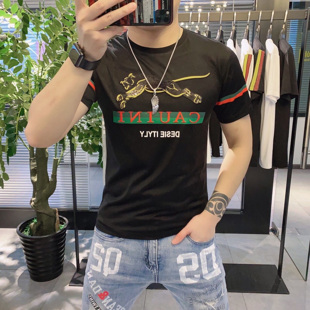 Áo thun nam cổ tròn màu đen ngắn tay phong cách hàn quốc MURADFASHION MS2078