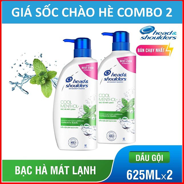 COMBO 2 chai Head&amp;Shoulders Bạc hà 625ml