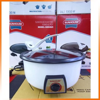 Nồi lẩu điện Sunhouse SHD4521, Nồi lẩu Sunhouse SHD4521 làm nóng nhanh, tỏa nhiệt cao cấp. 5.0