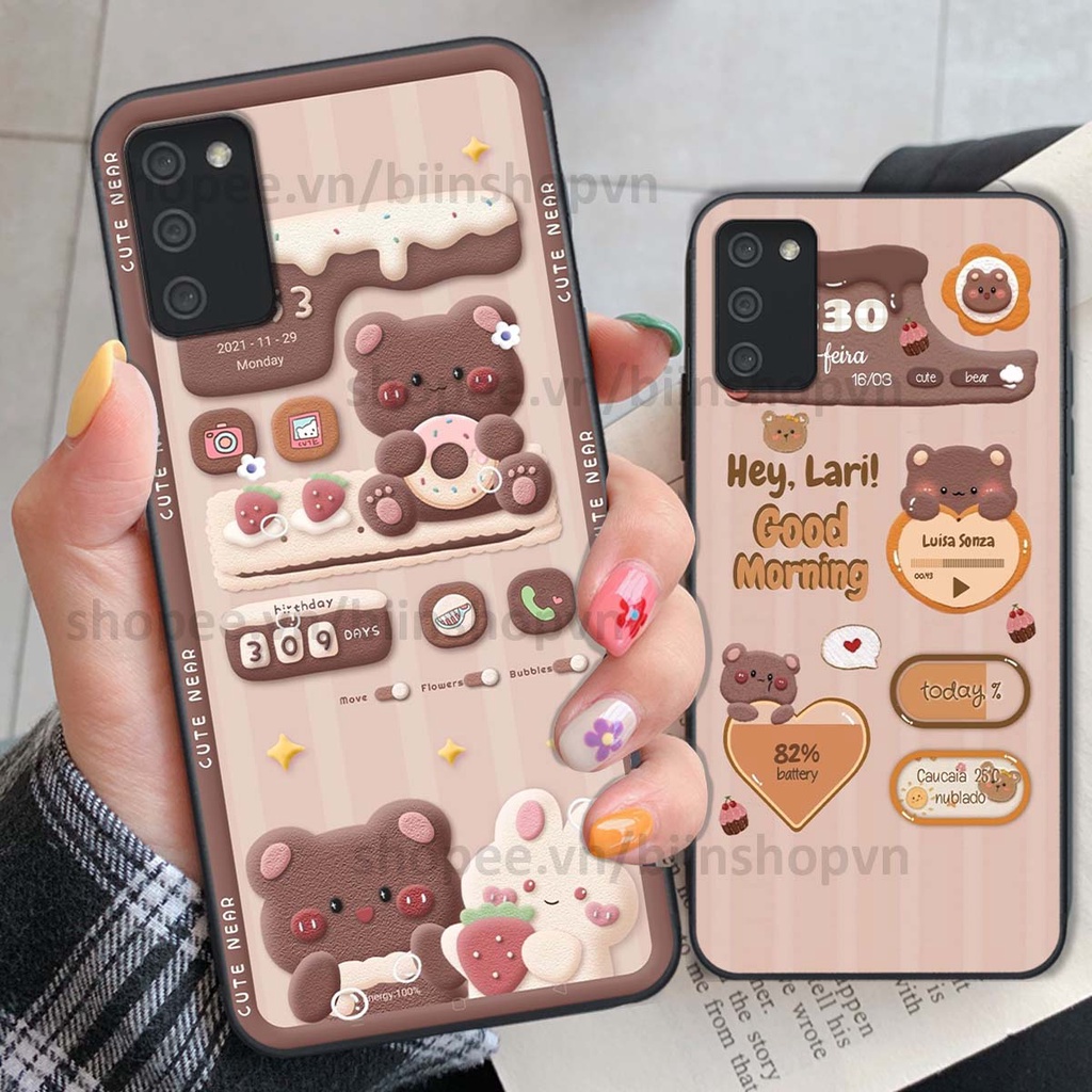 Ốp Samsung A02s / A03s in 3D icon gấu nổi siêu xinh, siêu đáng yêu, cá tính phong cách