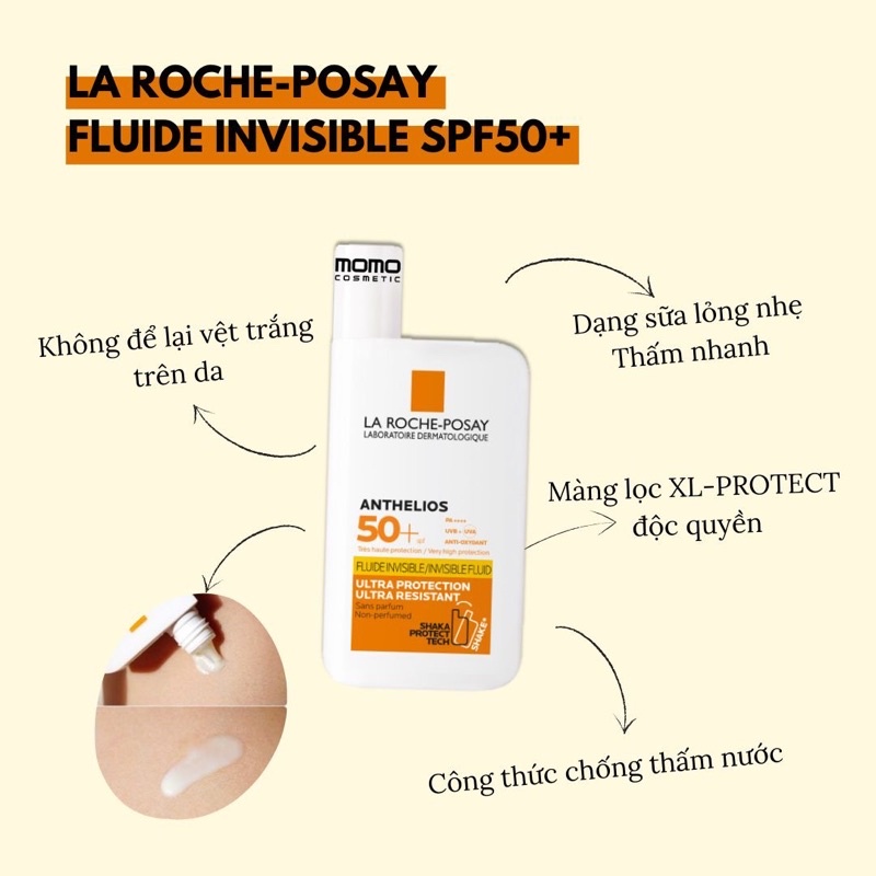 (Mẫu mới 2022) Kem chống nắng LRP Shaka Invisible Fluid SPF50