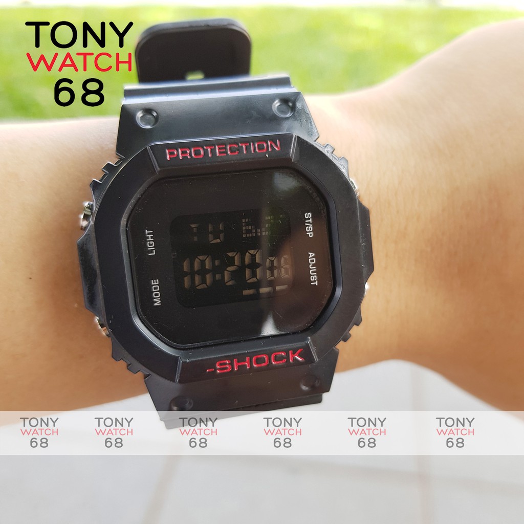 Đồng hồ điện tử nam Sock thể thao chống nước tuyệt đối dây cao su mặt chữ nhật chính hãng Tony Watch 68 | WebRaoVat - webraovat.net.vn