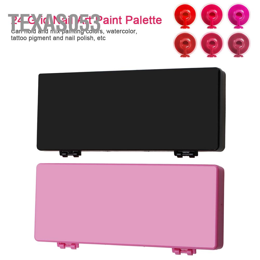 Hàng Sẵn Khay pha màu són vẽ móng tay 24 ô vuông【Texas053】