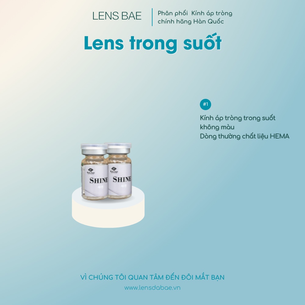 hãng DABAE CLEAR kính áp tròng  Hàn Quốc lens trong suốt chất liệu Silicone Hydrogel / hema có độ cận