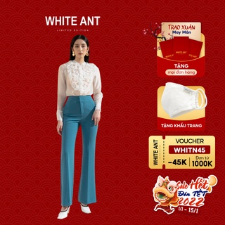 Áo Sơ Mi Trắng Dài Tay Công Sở Nữ WHITE ANT DAISY SHIRT Thiết Kế Họa Tiết Cách Điệu, Chất Liệu Lụa Mềm Mịn 170300080