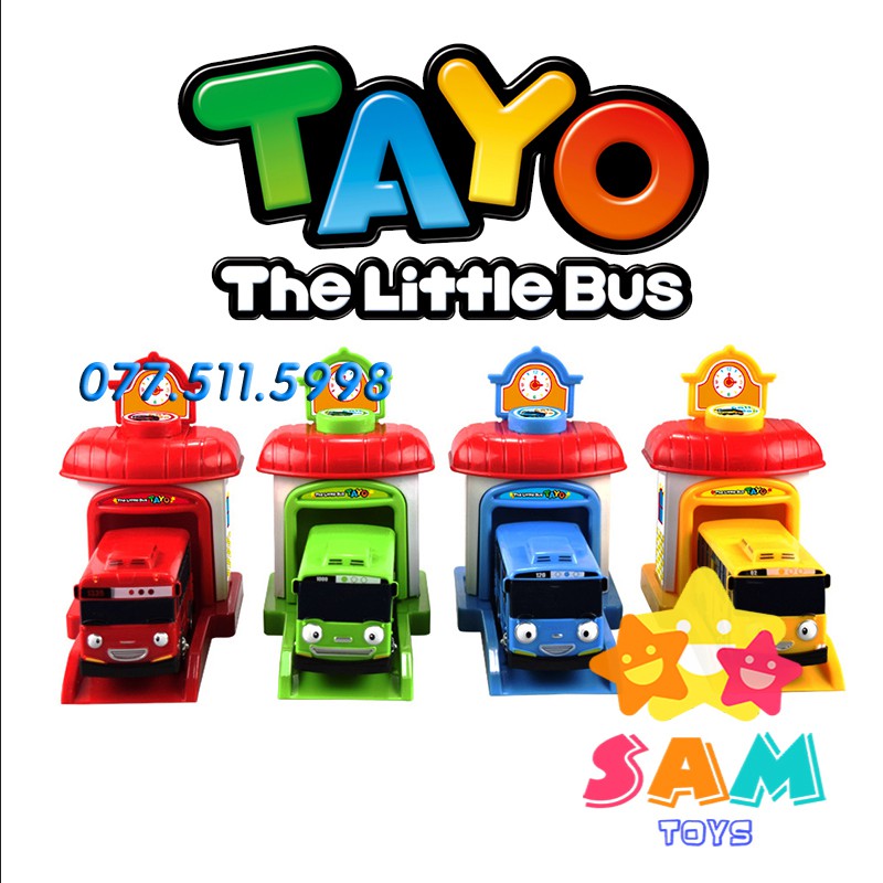 Bộ 4 xe TAYO Bus có nhà xe kích thước lớn vô cùng dễ thương (HÌNH THẬT 100%)