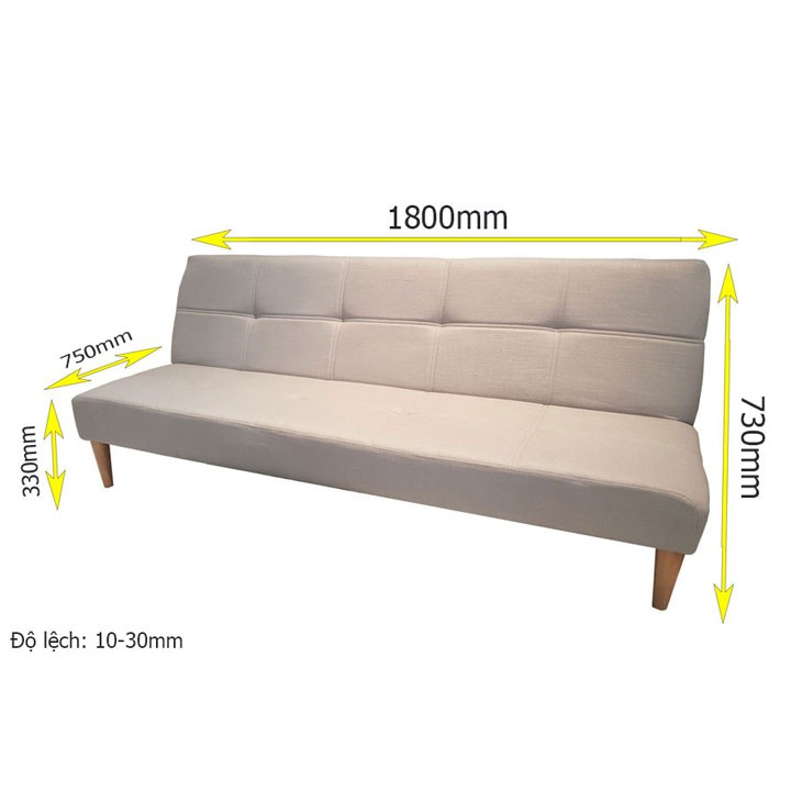 Sofa Giường - Sofa Bed bọc vải màu xám trắng