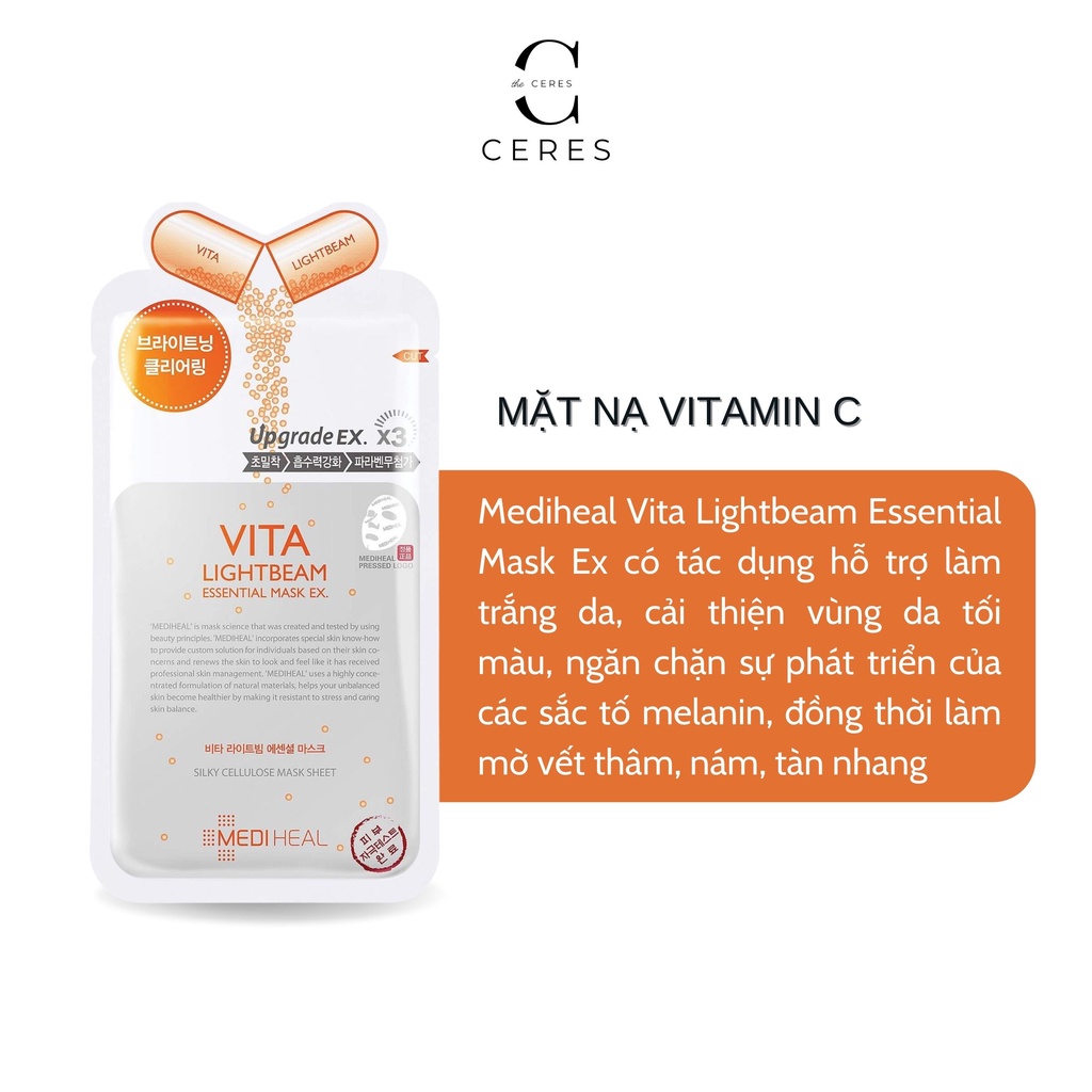 Mặt Nạ Giấy Mediheal - Hộp 10 Miếng Dưỡng Ẩm Trắng Da Chống Lão Hoá Giảm Mụn Cấp Ẩm Hàn Quốc 24ml