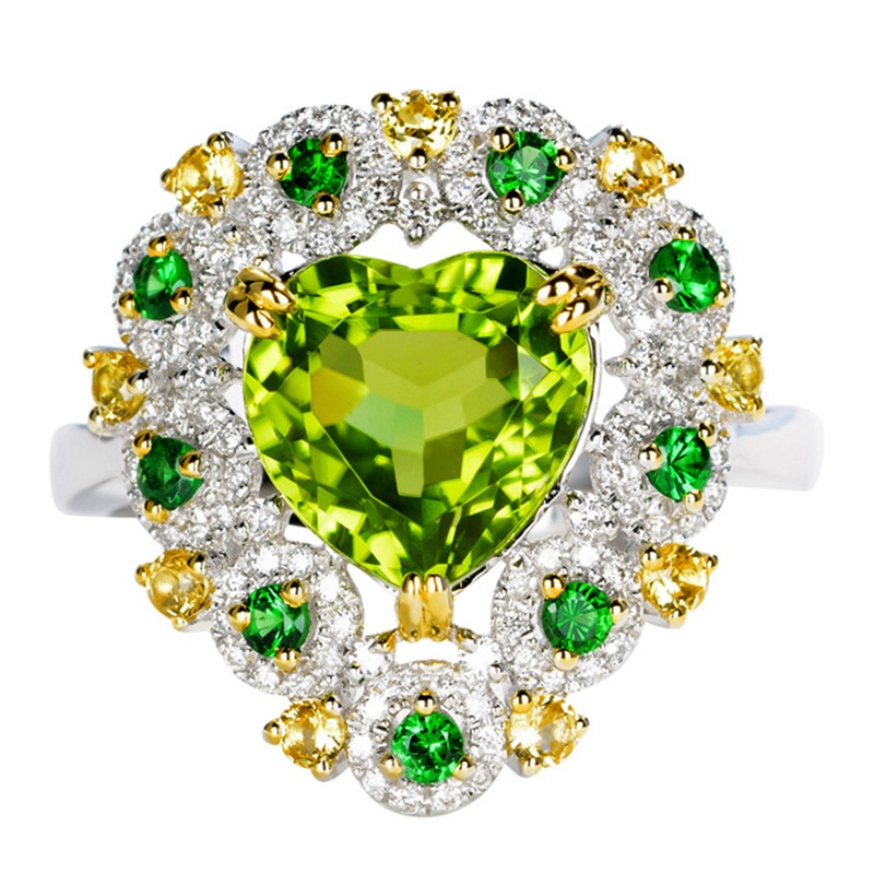 Nhẫn bạc 925 hình trái tim đính đá sang trọng cho cặp đôi