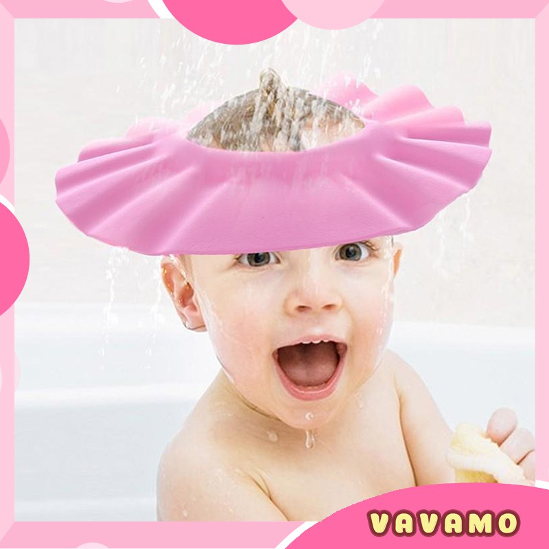 Mũ tắm cho trẻ gội đầu chắn nước che tai mềm đẹp cao cấp tiện dụng CS05