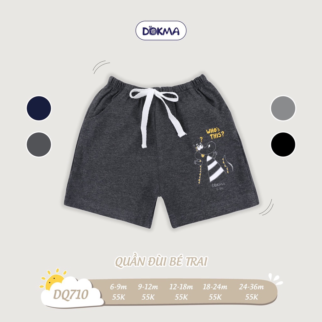 Quần short đùi cotton cho bé trai dokma mùa hè size 6-36M sale  DQ710