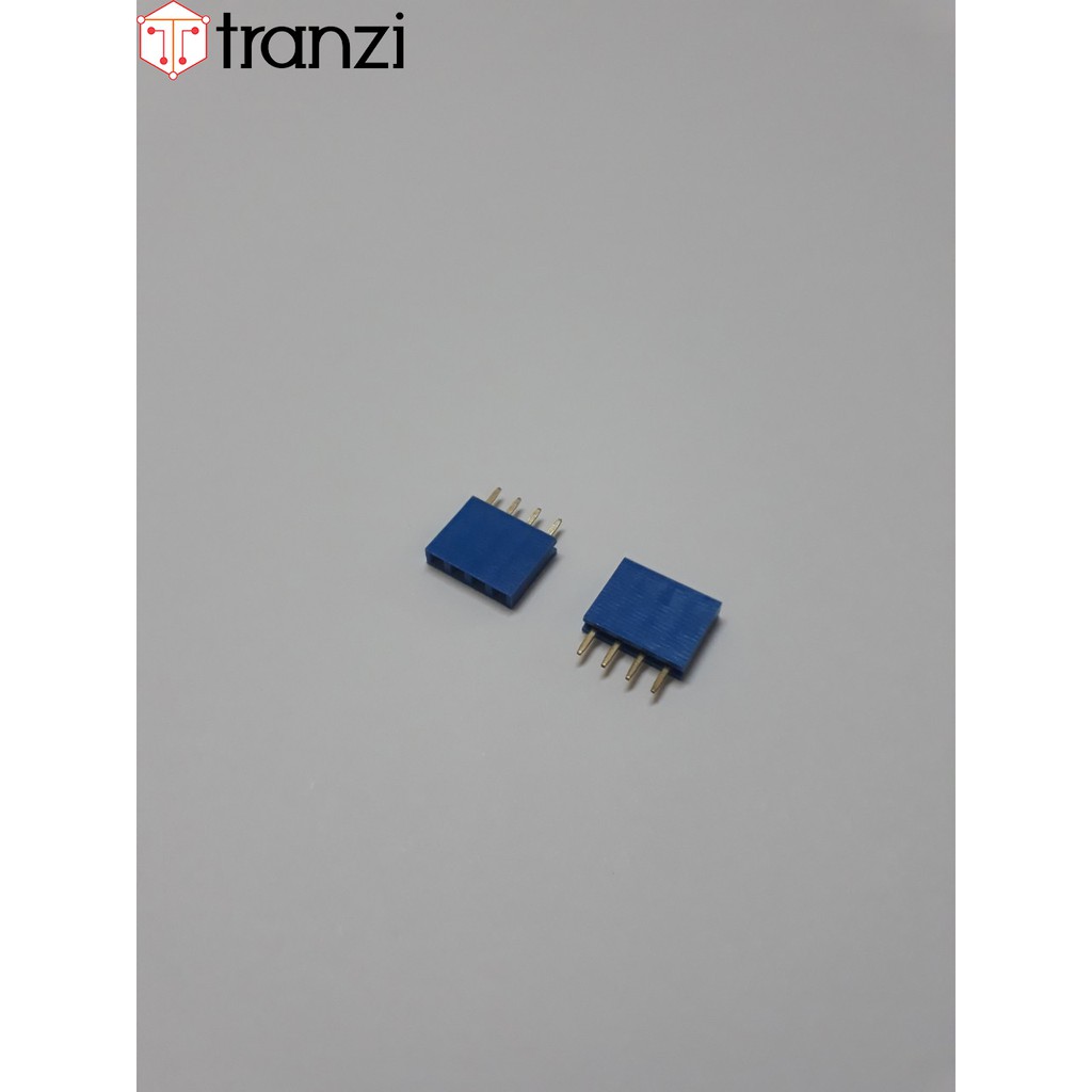 Giăm cắm 2.54mm đơn cái thẳng 4P 8.5mm xanh lam - túi 10 cái