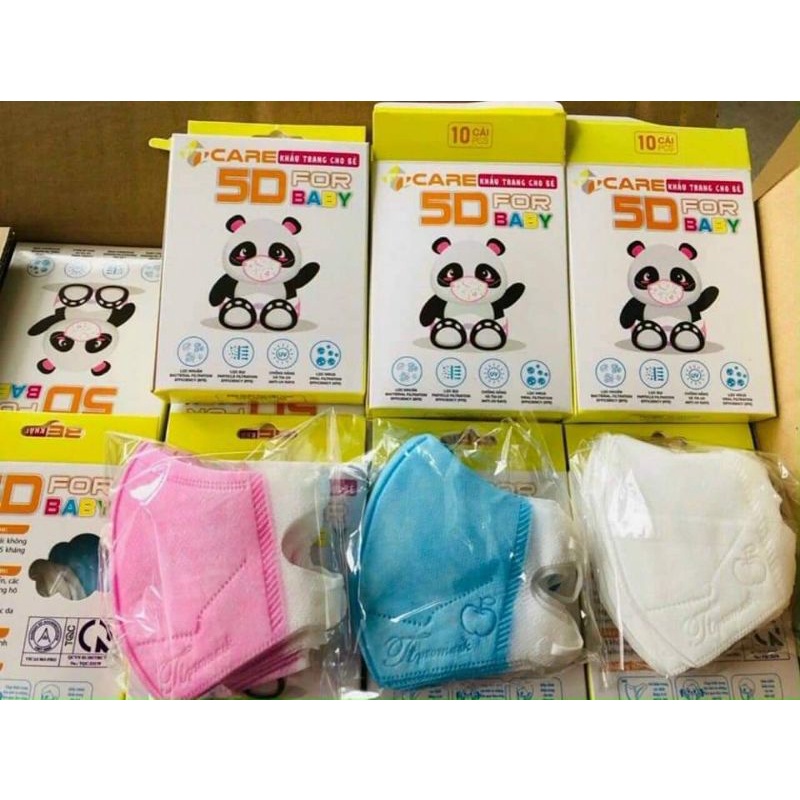 Hộp 10 cái khẩu trang y tế em bé 5D TT care for baby cho bé 1-6 tuôie