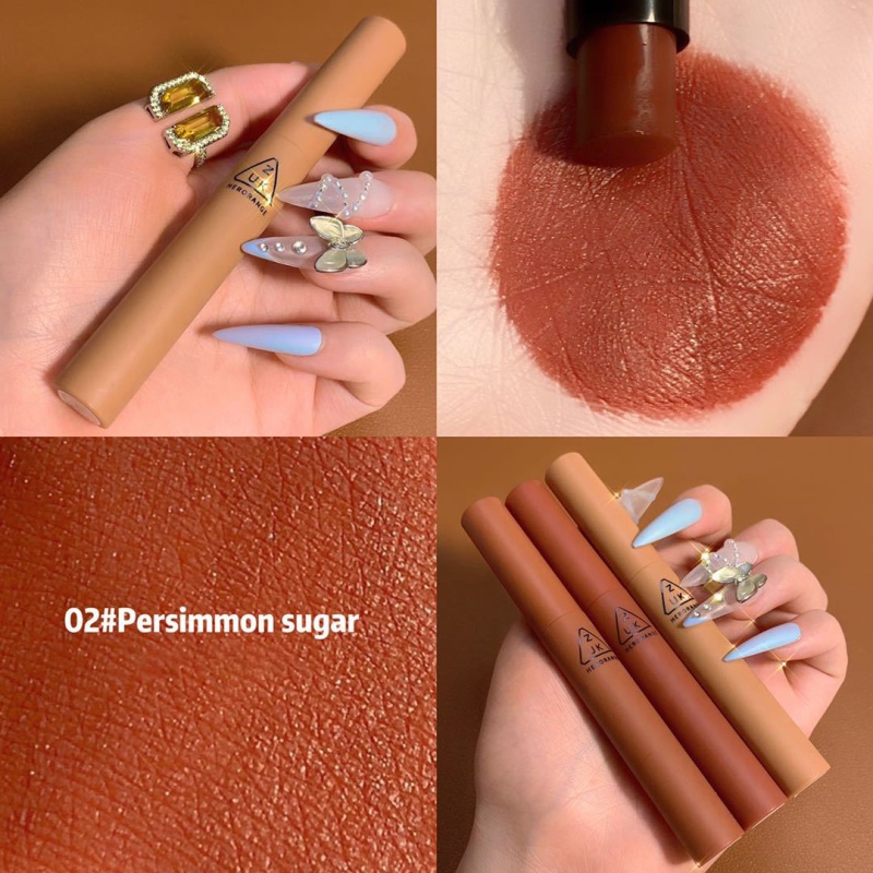 [Hàng mới về] Bộ 3 cây bút son tint bóng ZUK chất nhung lì màu cam đỏ nude không thấm nước không dính cốc