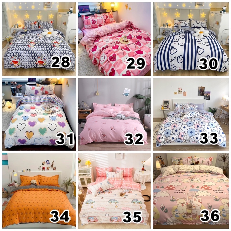 TRỌN BỘ DRAP & CHĂN PHAO COTTON POLY 5 MÓN | BigBuy360 - bigbuy360.vn