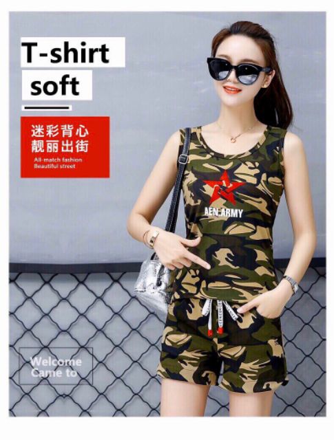 Đồ bộ nữ sát nách rằn ri độc lạ