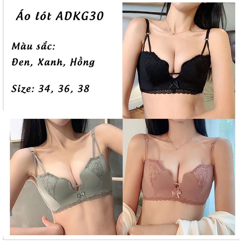 Áo ngực nữ đệm vừa đệm lòng bàn tay nâng ngực đính nơ xinh xắn ADKG30