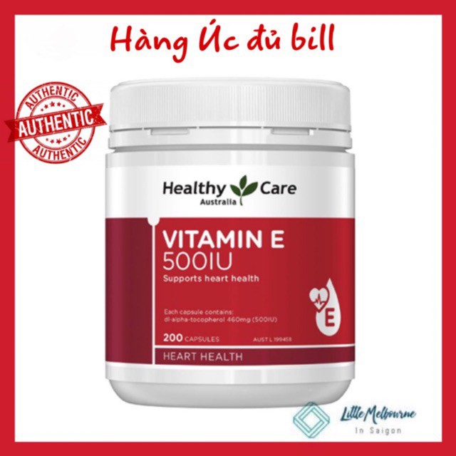 VITAMIN E HEALTHY CARE 500IU 200 viên của Úc