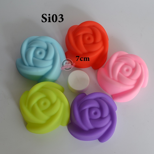 10 CUP SILICON HOA HỒNG 7CM Si03