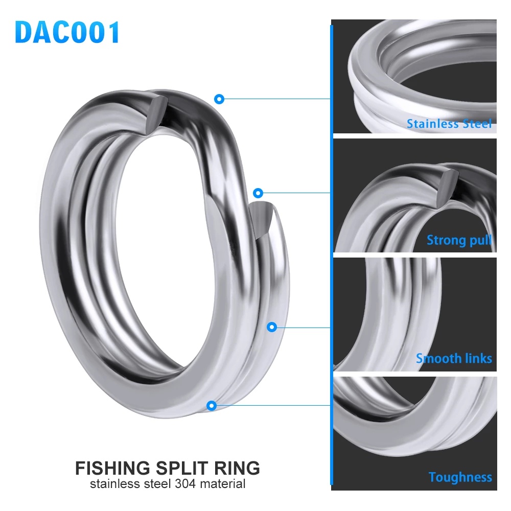 Set 100 Vòng Tròn Đôi Bằng Thép Không Gỉ Kích Thước 4-12MM Chuyên Dụng Cho Câu Cá