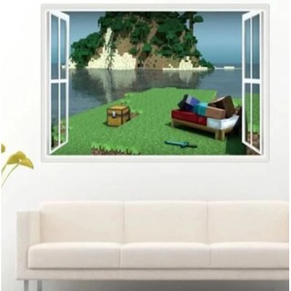 Decal dán tường minecraft 3D