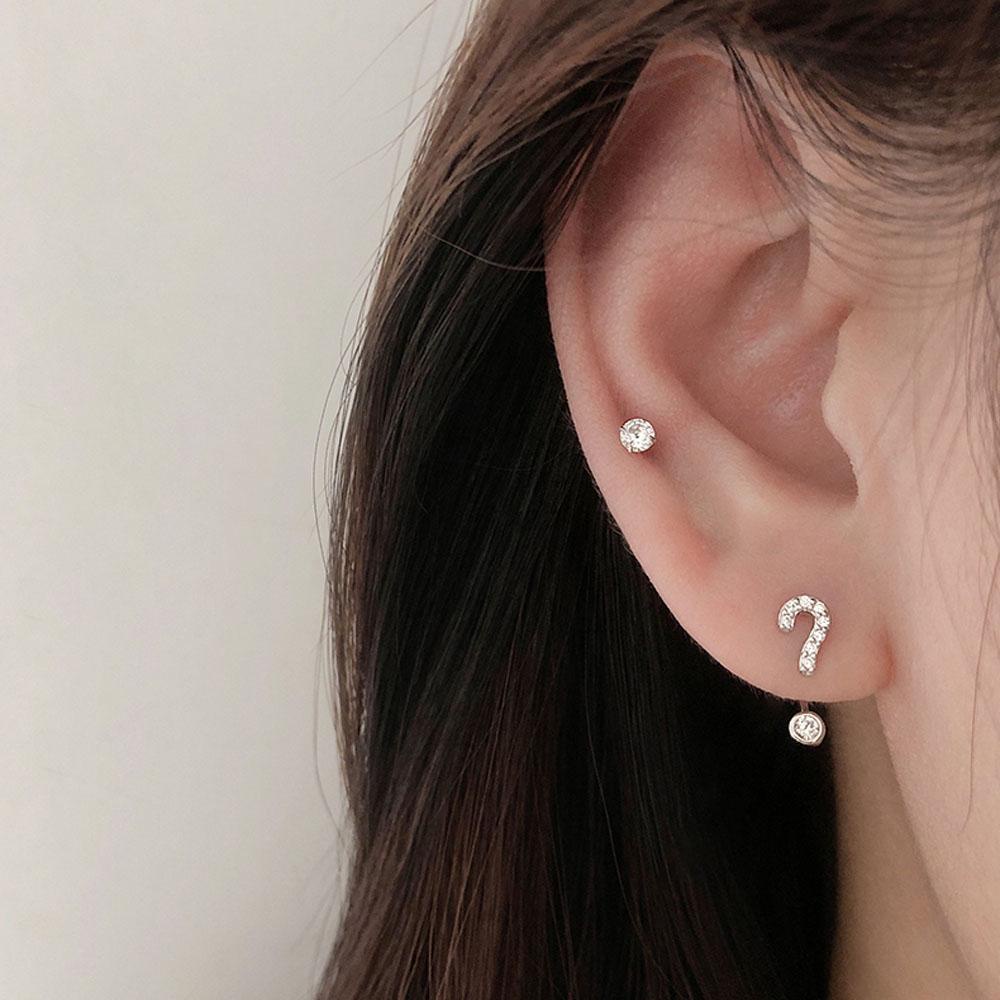 BACK2LIFE Khuyên Tai Đính Đá Hình Biểu Tượng Câu Hỏi Độc Đáo Sang Trọng Hợp Thời Trang