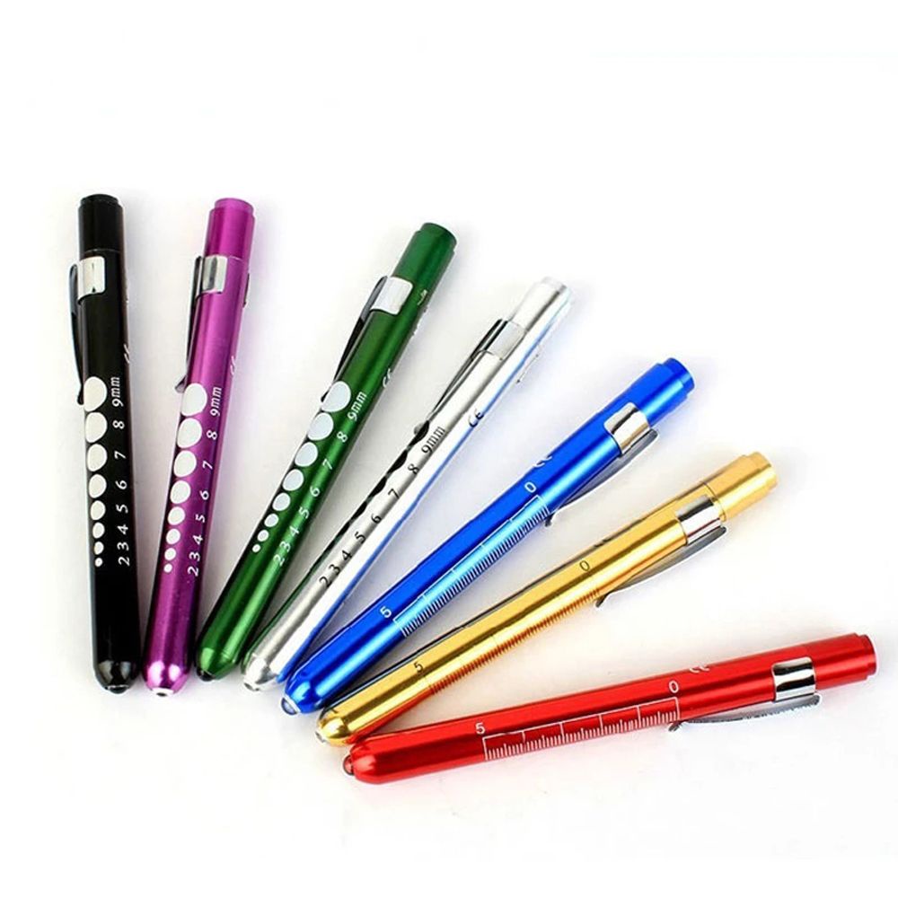 Bút đèn LED kẹp/ bỏ túi dùng soi tai/ soi đáy mắt cho bác sĩ/ y tá khi cắm trại/ khẩn cấp/ sinh tồn đa năng nhiều màu