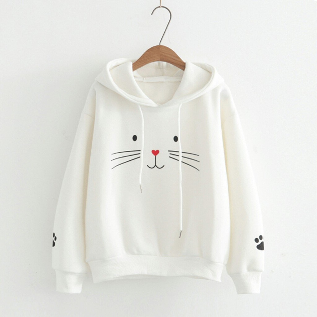 ÁO HOODIE NỮ❤️ĐỔI TRẢ HÀNG NẾU KO VỪA Ý ❤️ ️FREESHIP️  ( MẶT MÈO)  VẢI NỈ NHIỀU MÀU IN  AO HOODIE FREE SIZE DƯỚI 60KG Sn | BigBuy360 - bigbuy360.vn