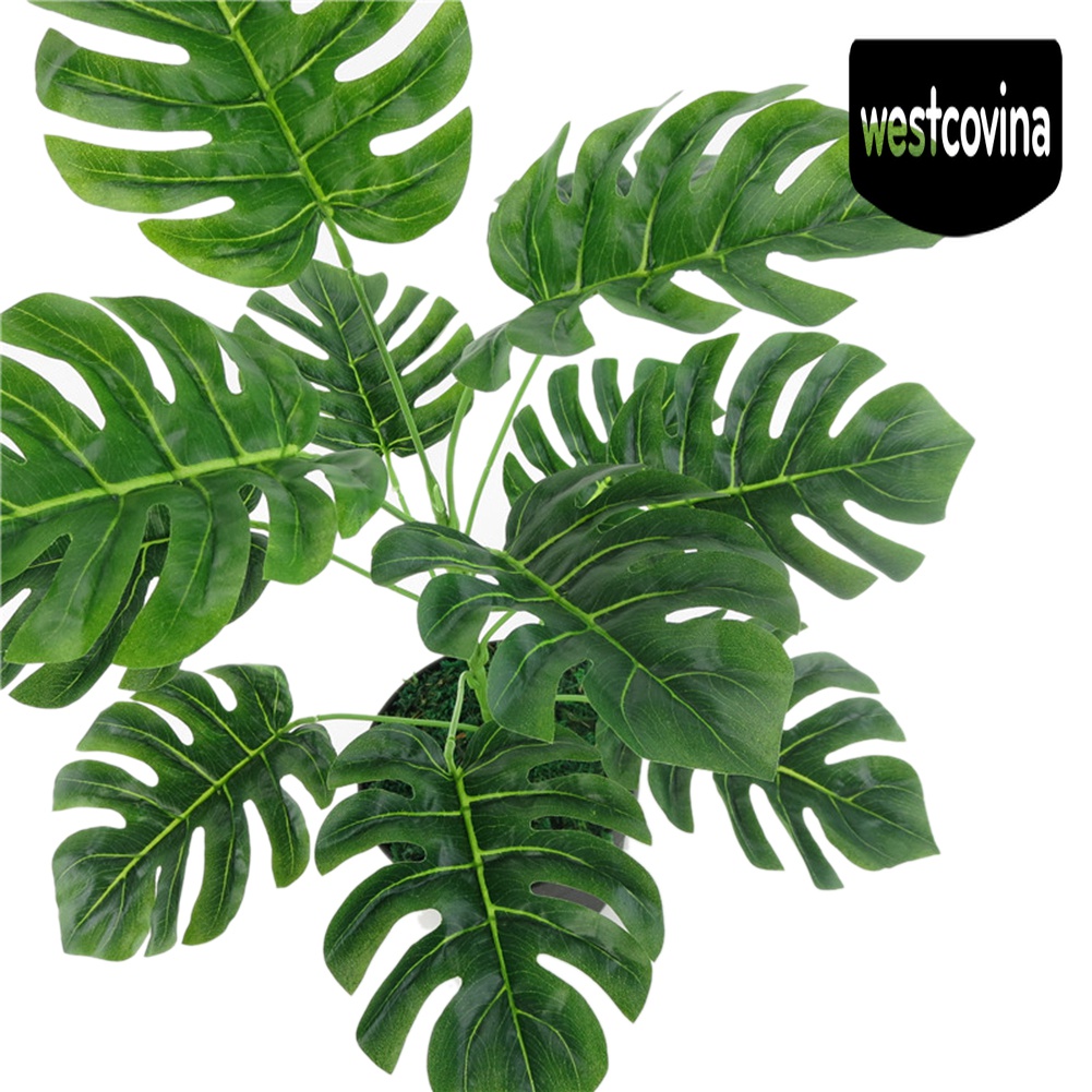 [Hot]☀ Nhánh Lá Monstera Nhân Tạo Màu Xanh Lá Cây Trang Trí Bàn Tiệc Cưới
