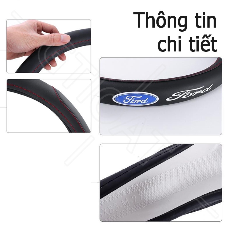 GTIOATO BọC Vô LăNg Da Bọc Vô Lăng Ô Tô Vô LăNg Xe Ô Tô ỐP Vô LăNg Ô Tô Trang Trí NộI ThấT Ô Tô Phụ KiệN Xe HơI Cho Ford Ranger Everest Ecosport Transit Explorer