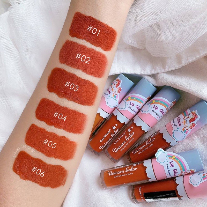 Son Kem Lì UNICORN LIP GALZE KISS BEAUTY Đáng Yêu, Son Kem Ngựa Kỳ Lân Cầu Vồng