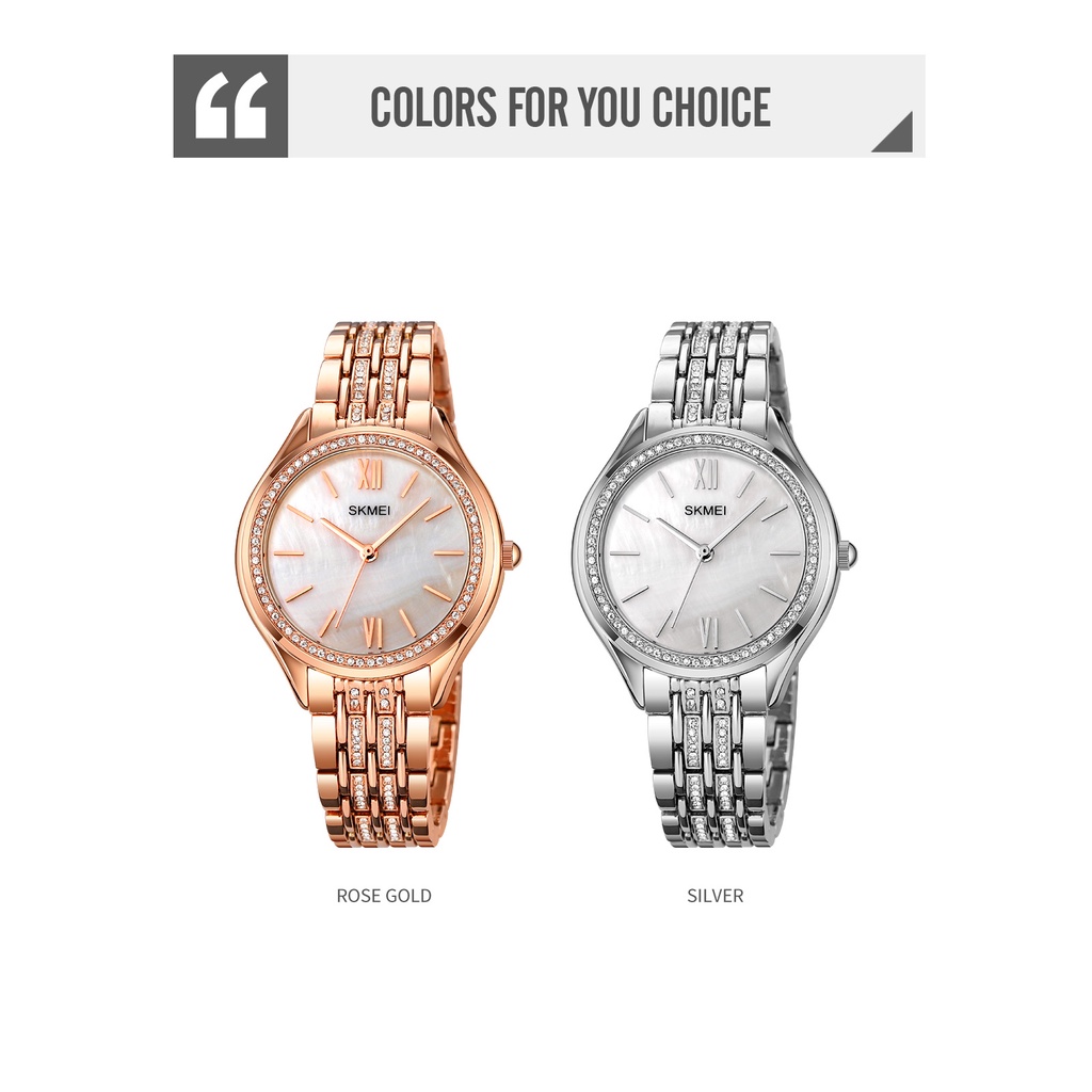 Đồng Hồ Thể Thao SKMEI 1970 Chống Nước Với Dây Đeo Bằng Thép Không Gỉ Màu Vàng Hồng Thanh Lịch Dành Cho Nữ