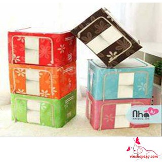 FREE SHIP TÚI VẢI KHUNG SẮT ĐỰNG/ XẾP GỌN QUẦN ÁO