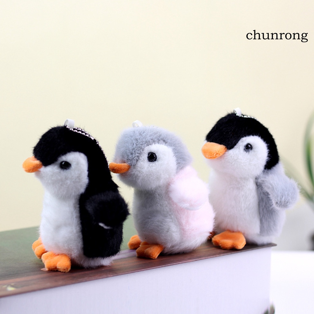 Cr Móc Khóa Hình Chim Cánh Cụt 3D Nhồi Bông Mắt To Dễ Thương